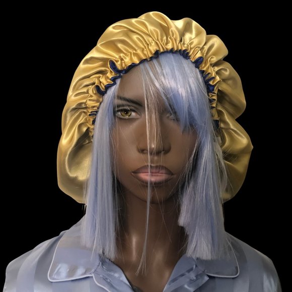 Satin Fully Reversible Bonnet - Yellow/Yellow - Picture 2 of 3